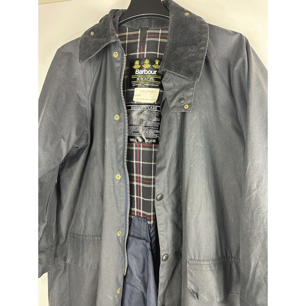 Vintage Barbour Burghley A170 Long Jacket Mens C42 Wax Equestrian Trench Coat - Picture 5 of 16